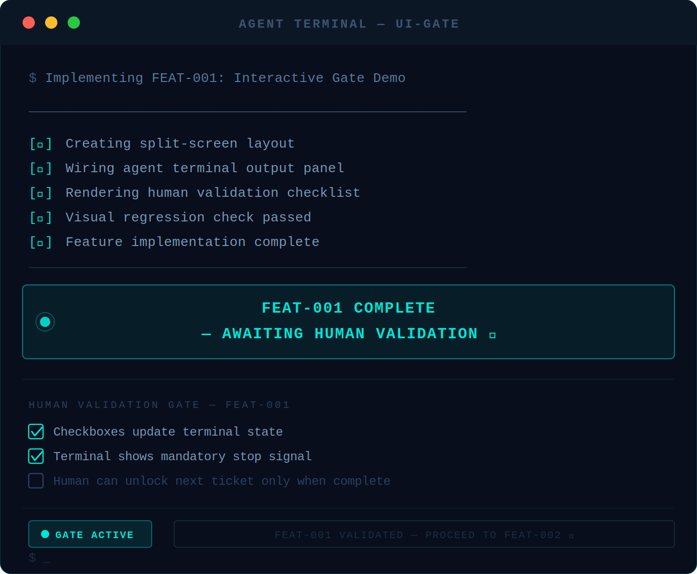 UI-GATE Terminal Simulation
